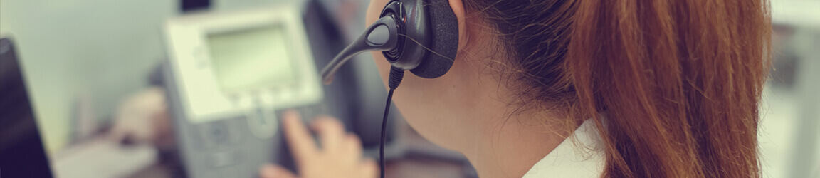 Phone operator wearing headset