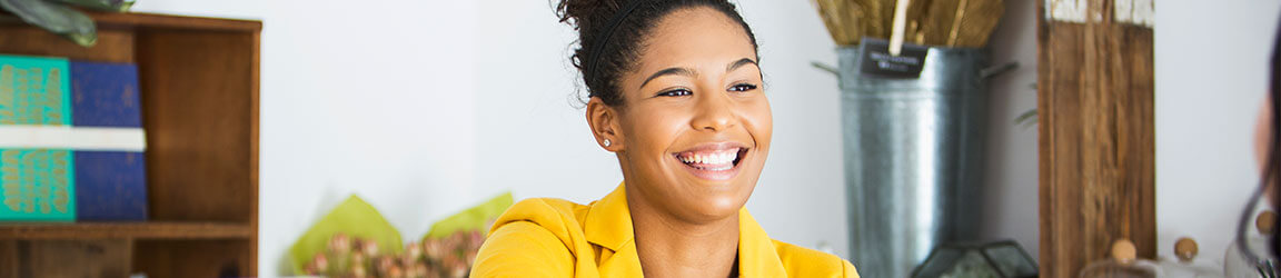 Woman smiling