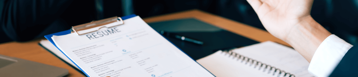 Man looking over resume