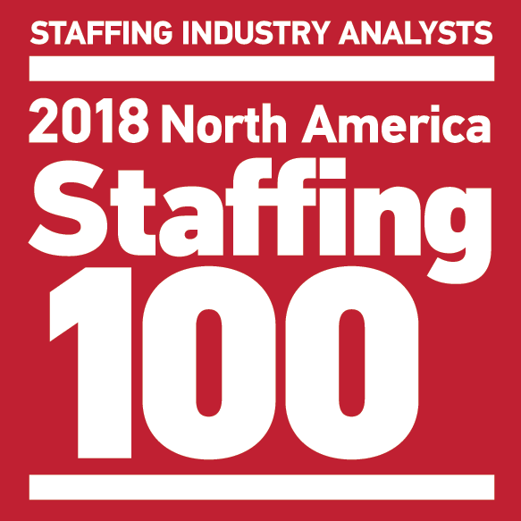 logo for the 2018 North America Staffing 100